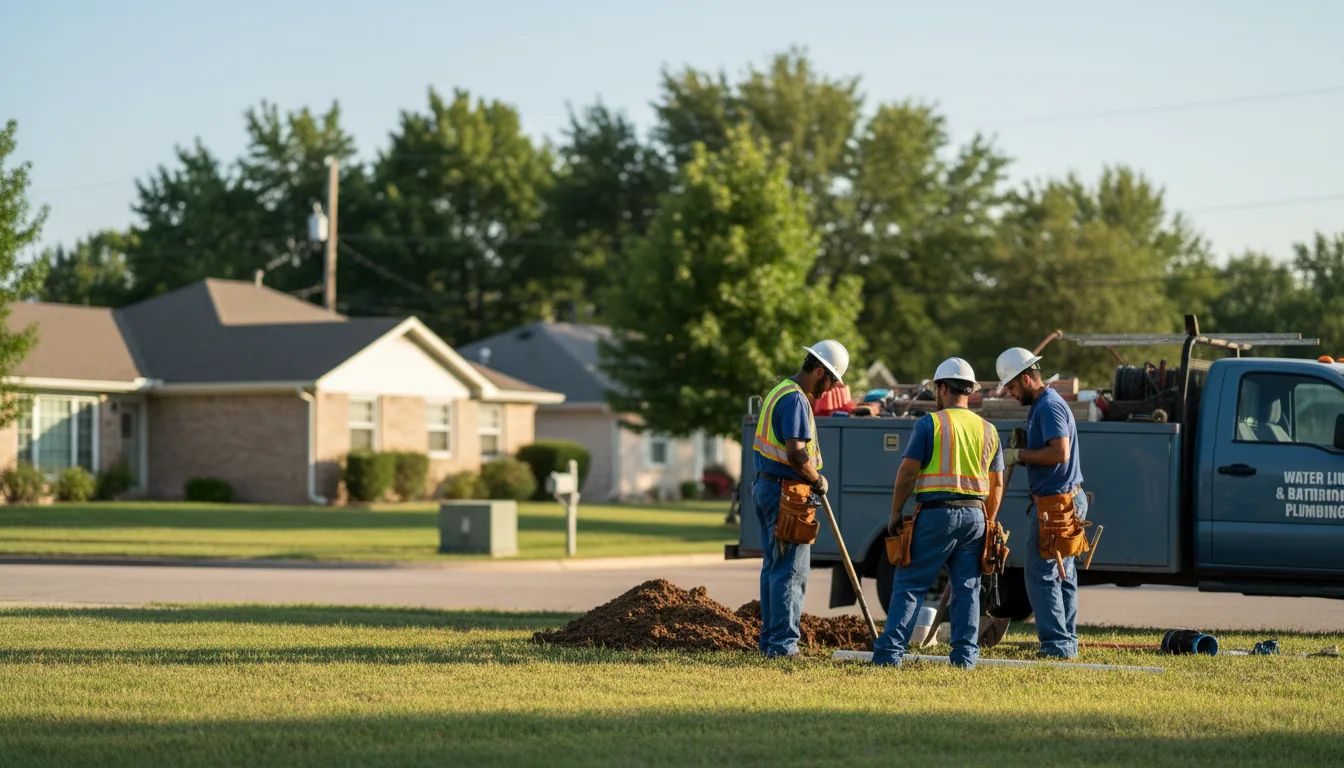 Residential water line and bathroom plumbing service in Fieldton, TX